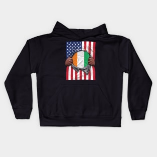 Ivory Coast Flag American Flag Ripped - Gift for Ivorian From Ivory Coast Kids Hoodie